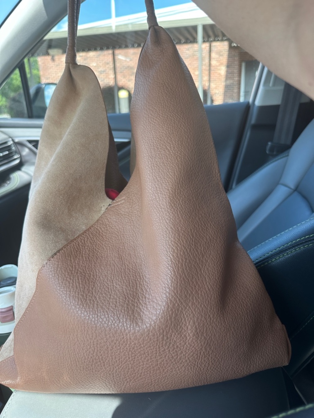 Anthropologie Shiraleah Two-Tone Brown & Tan Shoulder Hobo Bag